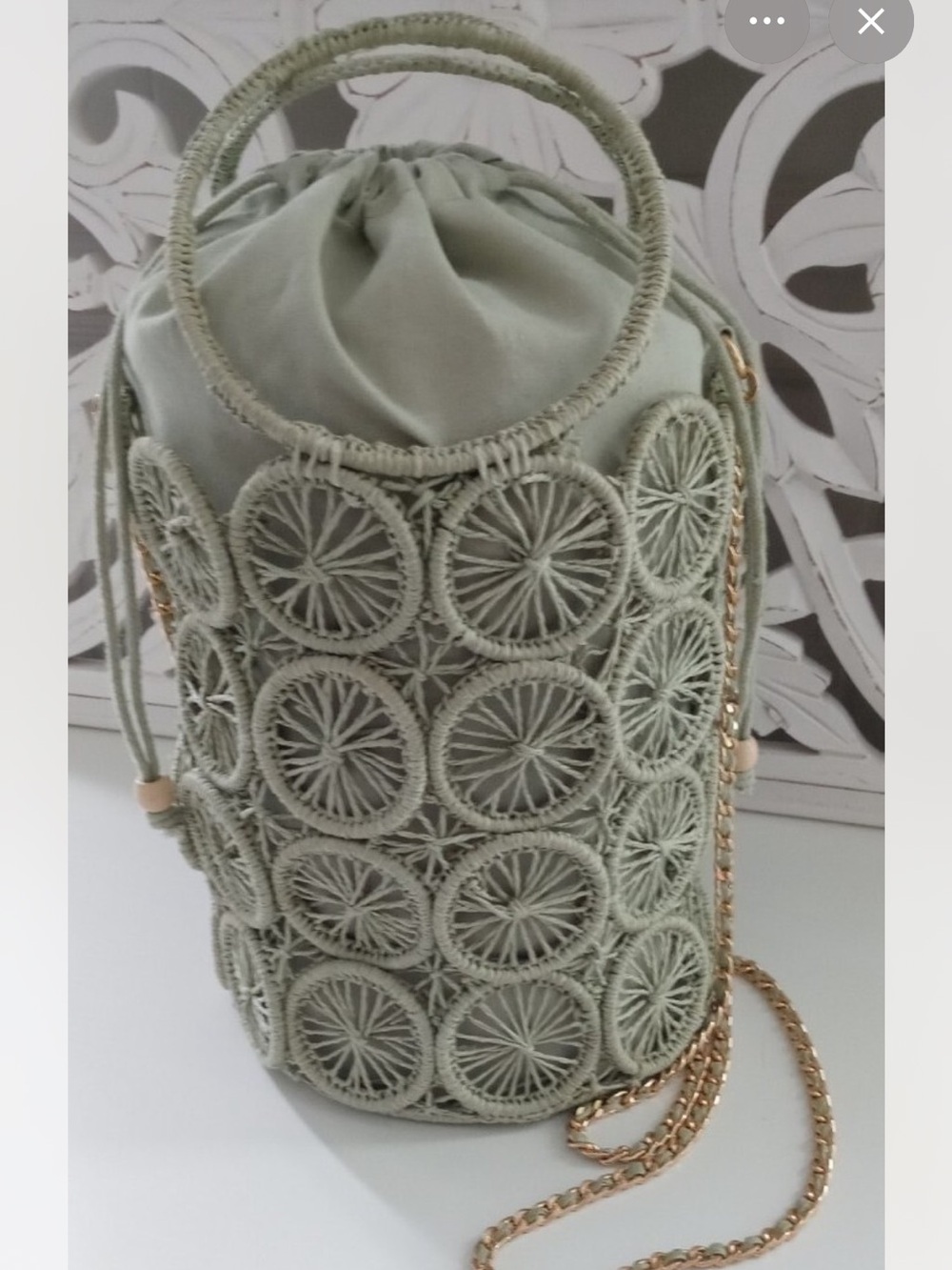 House Of Harlow 1960 Raffia Woven Bucket bag
